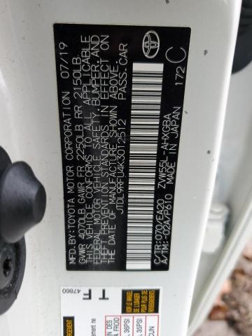 2019 TOYOTA PRIUS - JTDL9RFU4K3012512