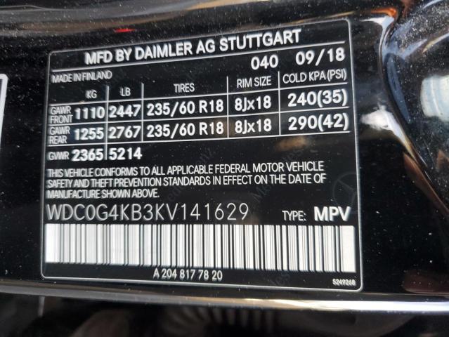 2019 MERCEDES-BENZ GLC 300 4M - WDC0G4KB3KV141629
