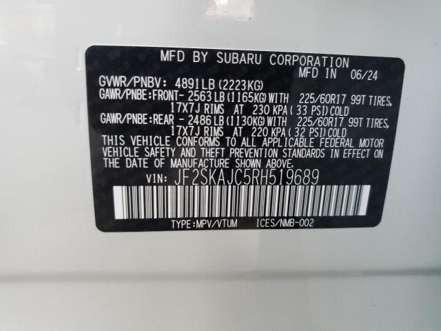 2024 SUBARU FORESTER W JF2SKAJC5RH519689