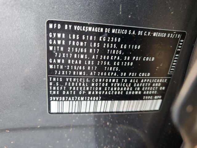 2019 VOLKSWAGEN TIGUAN SE - 3VV3B7AX7KM124067