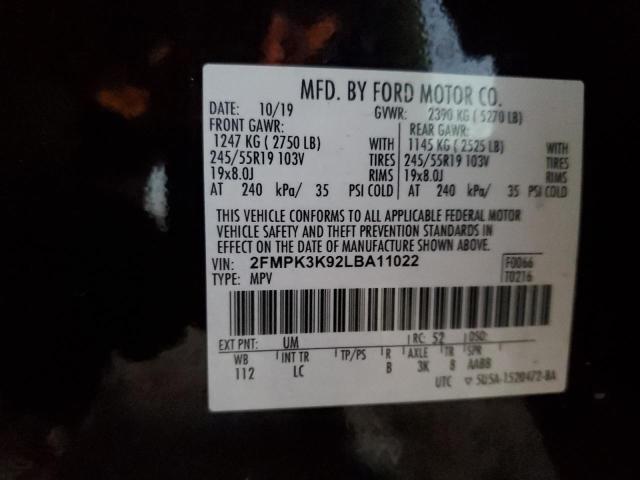 2020 FORD EDGE TITAN - 2FMPK3K92LBA11022