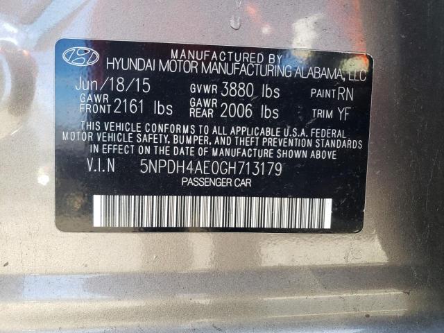 2016 HYUNDAI ELANTRA SE - 5NPDH4AE0GH713179