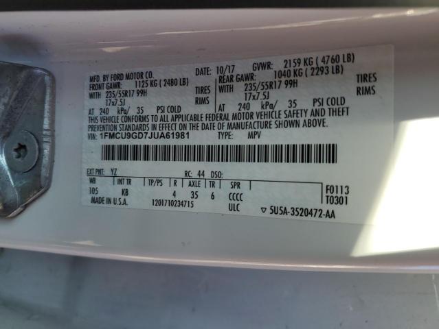 2018 FORD ESCAPE SE - 1FMCU9GD7JUA61981
