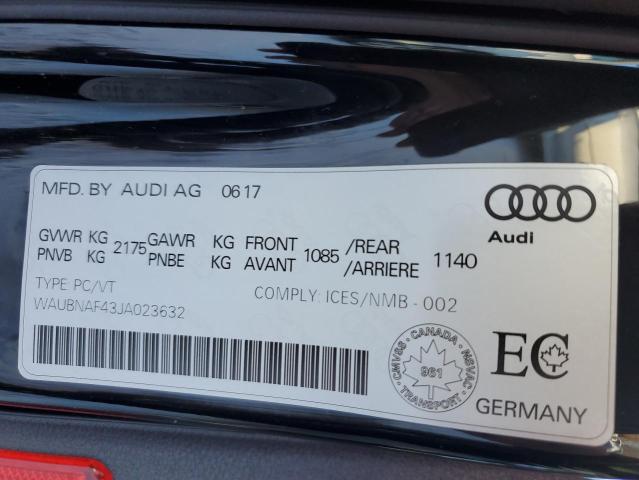 2018 AUDI A4 PROGRES WAUBNAF43JA023632