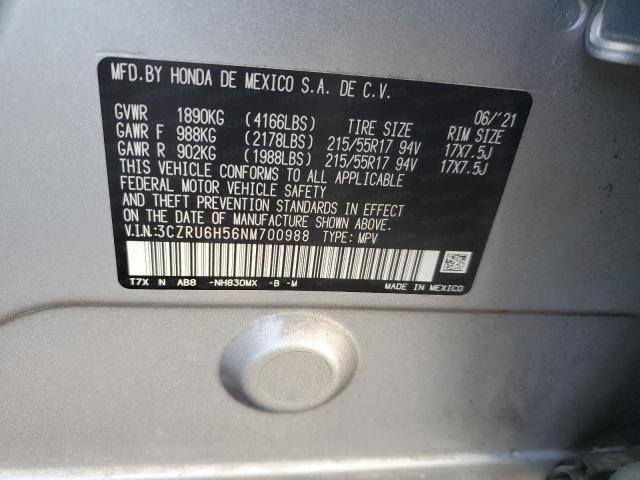 VIN 3CZRU6H56NM700988 2022 HONDA HR-V no.13