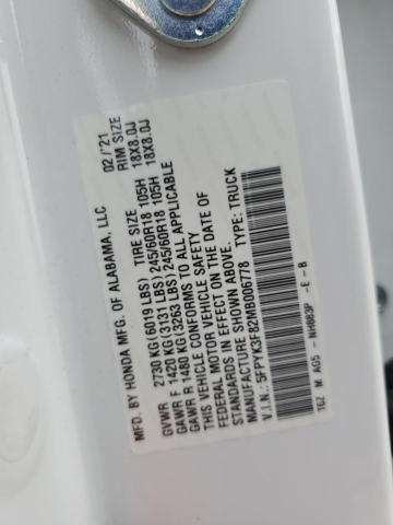2021 HONDA RIDGELINE - 5FPYK3F82MB006778