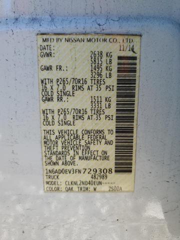 VIN 1N6AD0EV3FN729308 2015 NISSAN FRONTIER no.12