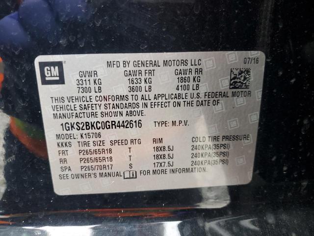 2016 GMC YUKON 1GKS2BKC0GR442616