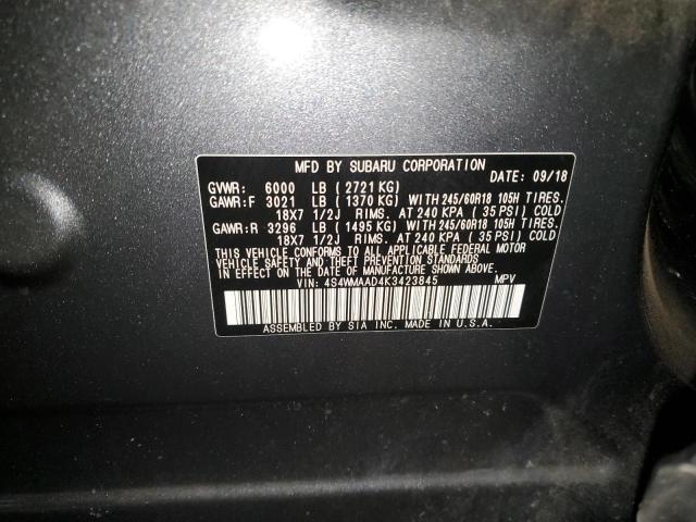 2019 SUBARU ASCENT 4S4WMAAD4K3423845