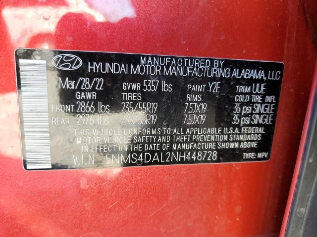 2022 HYUNDAI SANTA FE L - 5NMS4DAL2NH448728