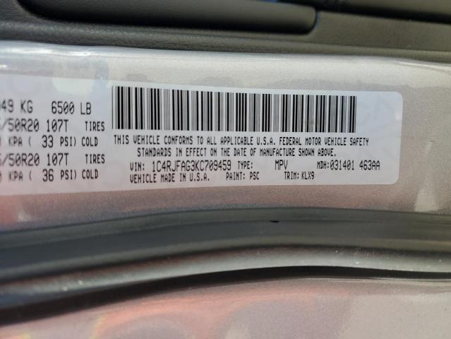 2019 JEEP GRAND CHER - 1C4RJFAG3KC709459