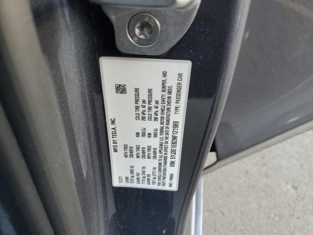 VIN 5YJ3E1EB2NF121989 2022 TESLA MODEL 3 no.12