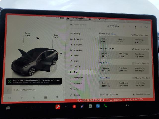 2022 TESLA MODEL Y - 7SAYGDEE8NF556384