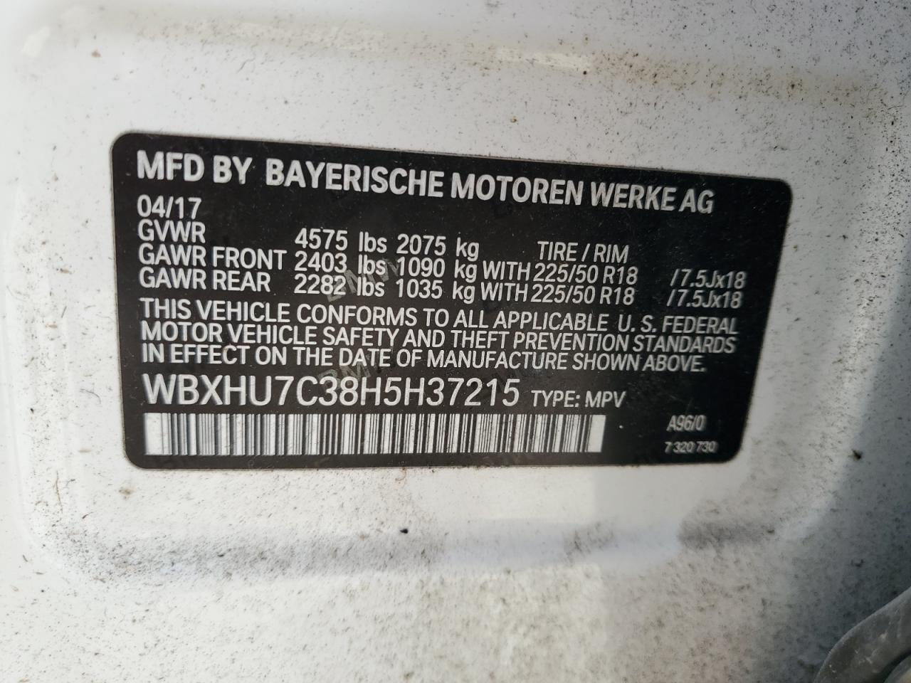 Lot #3028624926 2017 BMW X1 SDRIVE2