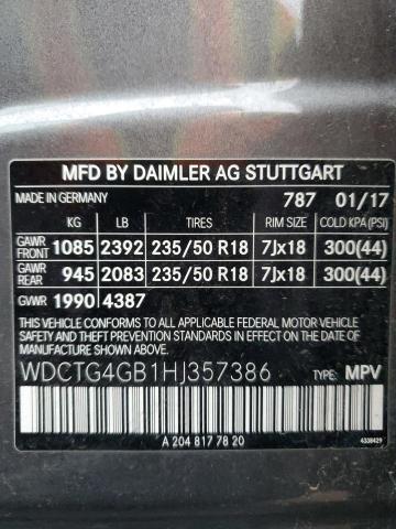 VIN WDCTG4GB1HJ357386 2017 MERCEDES-BENZ GLA-CLASS no.13