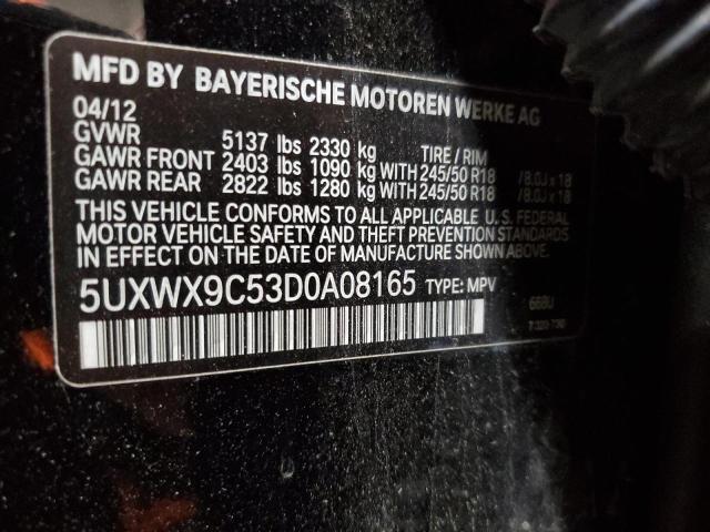 VIN 5UXWX9C53D0A08165 2013 BMW X3 no.12