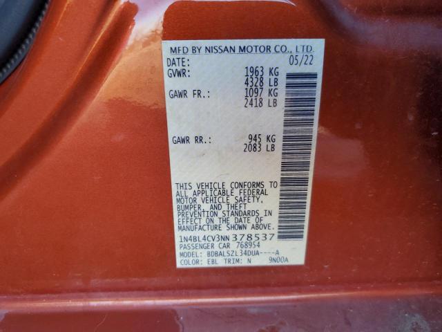 2022 NISSAN ALTIMA SR - 1N4BL4CV3NN378537