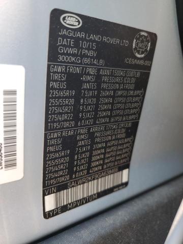 2016 LAND ROVER RANGE ROVE - SALWR2KF9GA638466