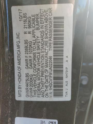 VIN 1HGCV1F91JA022046 2018 HONDA ACCORD no.12