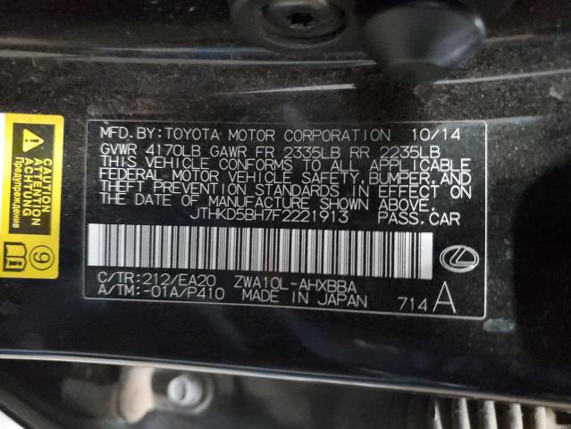 2015 LEXUS CT 200 JTHKD5BH7F2221913