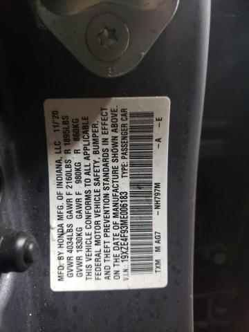2021 HONDA INSIGHT TO 19XZE4F93ME006183