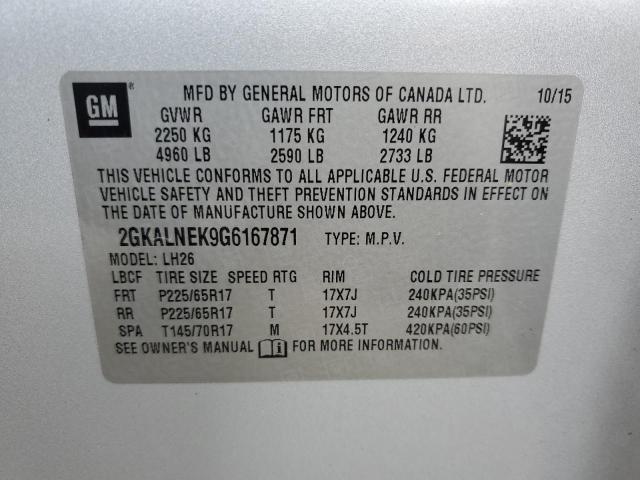 2016 GMC TERRAIN SL - 2GKALNEK9G6167871