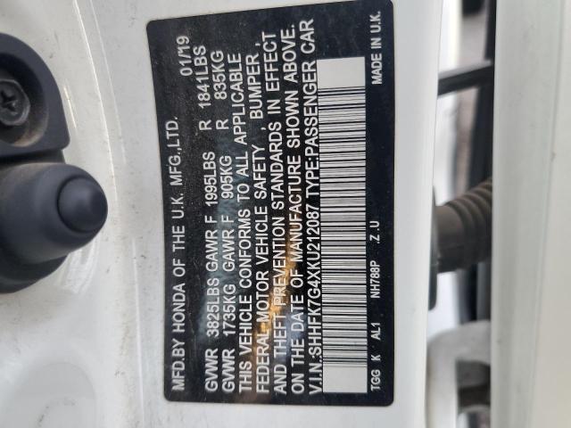 2019 HONDA CIVIC SPOR - SHHFK7G4XKU212087