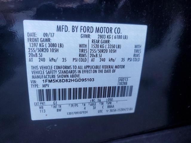 2017 FORD EXPLORER X - 1FM5K8D82HGD95103