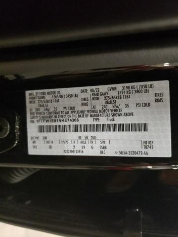 2022 FORD F150 SUPER - 1FTFW1E81NKE74368