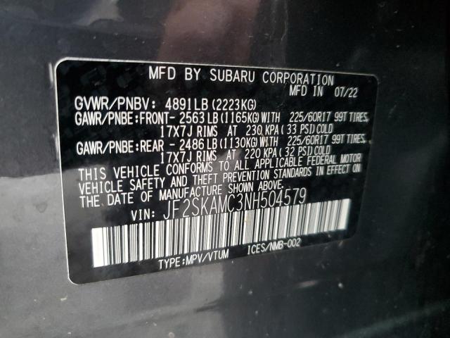 2022 SUBARU FORESTER W JF2SKAMC3NH504579