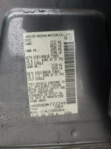 VIN 1N6ED0EB5MN722249 2021 NISSAN FRONTIER no.12