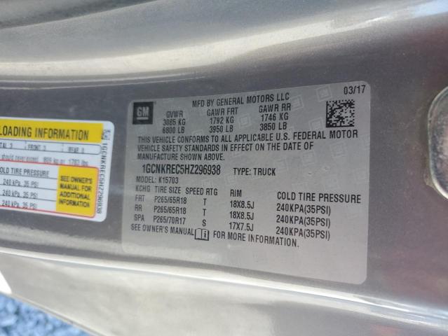 2017 CHEVROLET SILVRDO LT 1GCNKREC5HZ296938