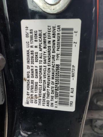 VIN 19XFB2F83EE052668 2014 HONDA CIVIC no.12