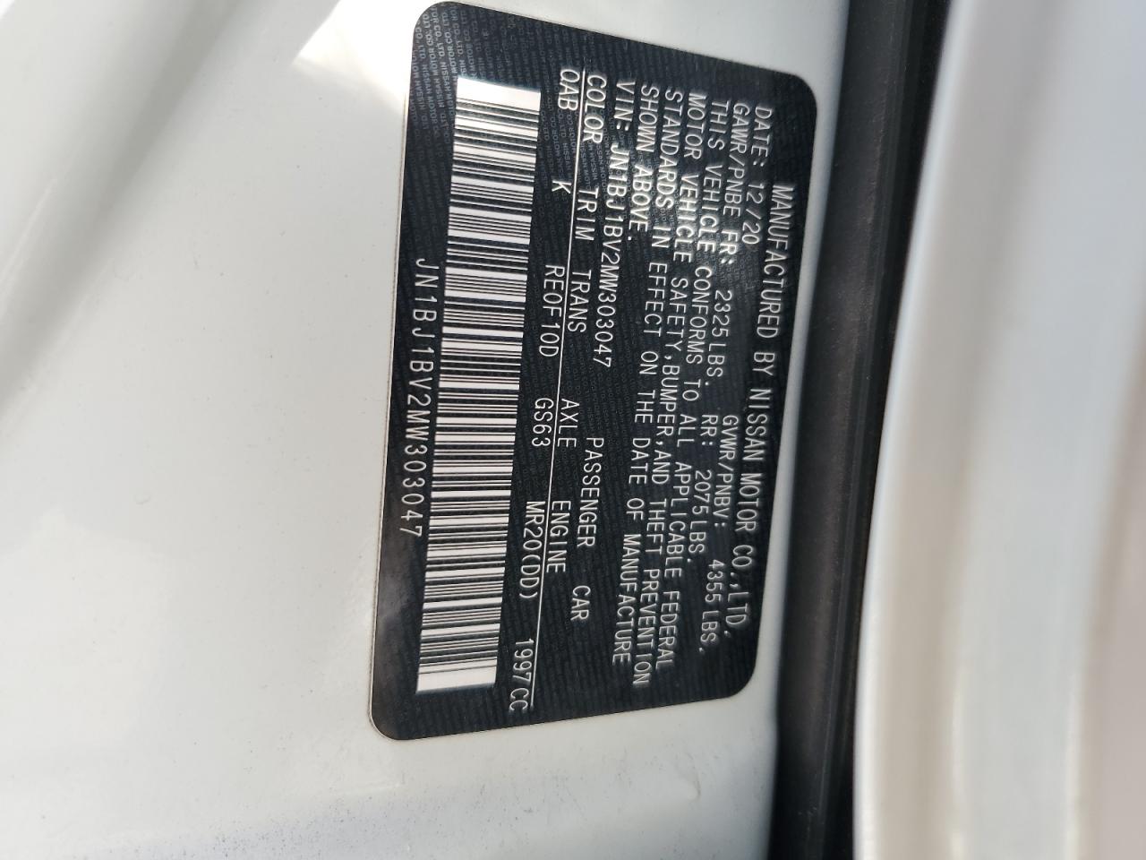 Lot #3034268068 2021 NISSAN ROGUE SPOR