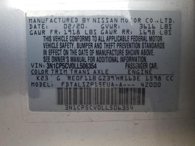 2020 NISSAN KICKS SV - 3N1CP5CV0LL506354