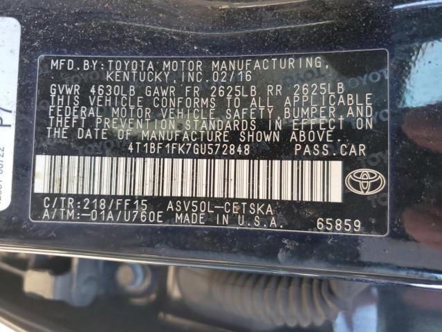 VIN 4T1BF1FK7GU572848 2016 TOYOTA CAMRY no.13