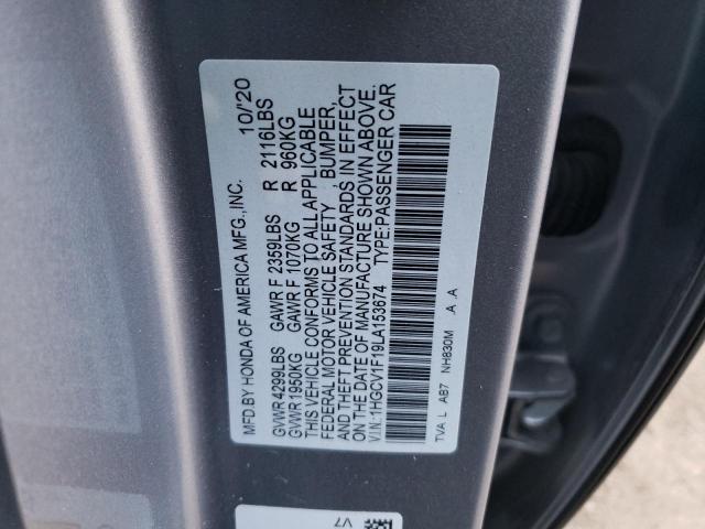 VIN 1HGCV1F19LA153674 2020 HONDA ACCORD no.12