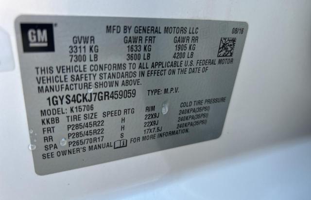 VIN 1GYS4CKJ7GR459059 2016 CADILLAC ESCALADE no.10