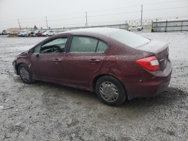 HONDA CIVIC LX 2012 burgundy  gas JHMFB2F50CS002969 photo #3