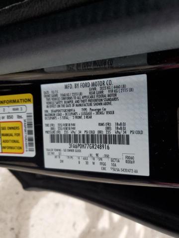 2016 FORD FUSION SE - 3FA6P0H77GR248916