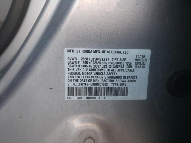 2017 HONDA PILOT EXL - 5FNYF6H68HB001682