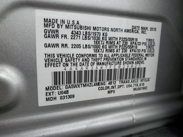 VIN 4A4AR3AW7FE028025 2015 MITSUBISHI OUTLANDER no.12