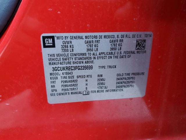 2015 CHEVROLET SILVERADO - 3GCUKREC3FG226699