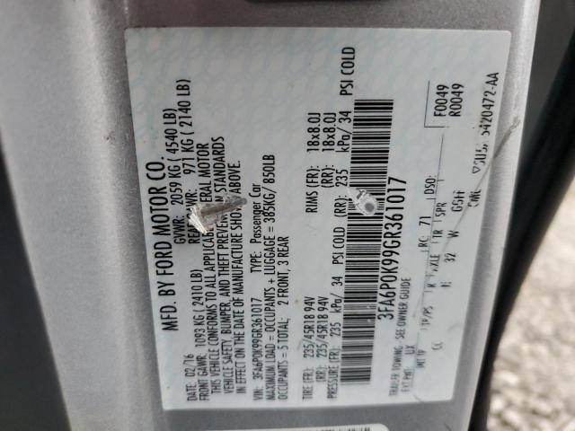 2016 FORD FUSION TIT - 3FA6P0K99GR361017