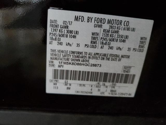 2017 FORD EXPLORER X - 1FM5K8D86HGC28873