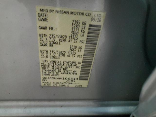 2017 NISSAN MURANO S - 5N1AZ2MHXHN106844