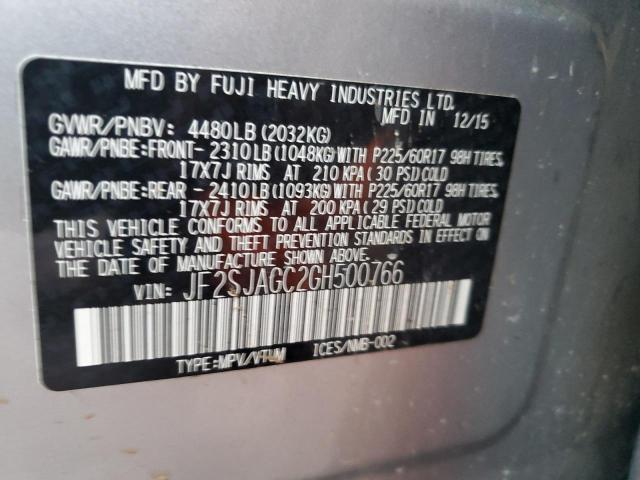 2016 SUBARU FORESTER 2 - JF2SJAGC2GH500766