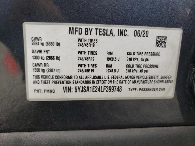 VIN 5YJSA1E24LF399748 2020 TESLA MODEL S no.13