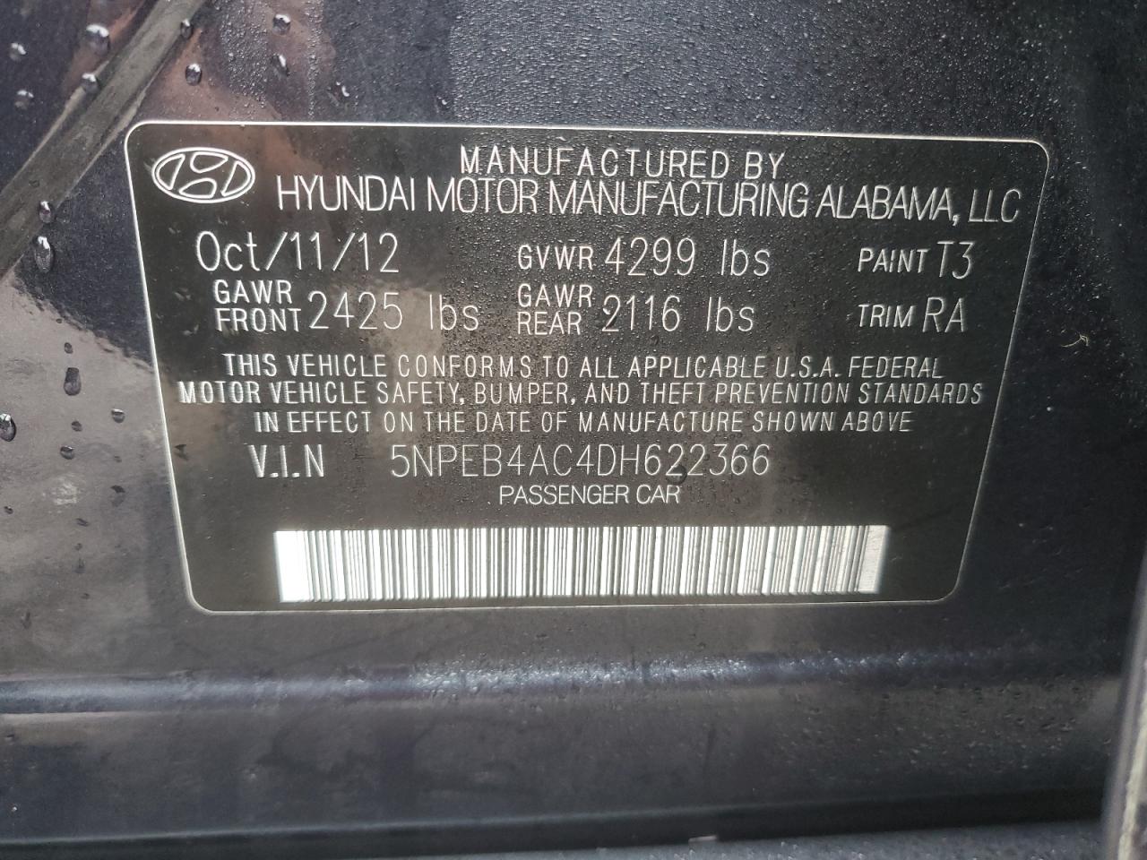 Lot #3036952742 2013 HYUNDAI SONATA GLS