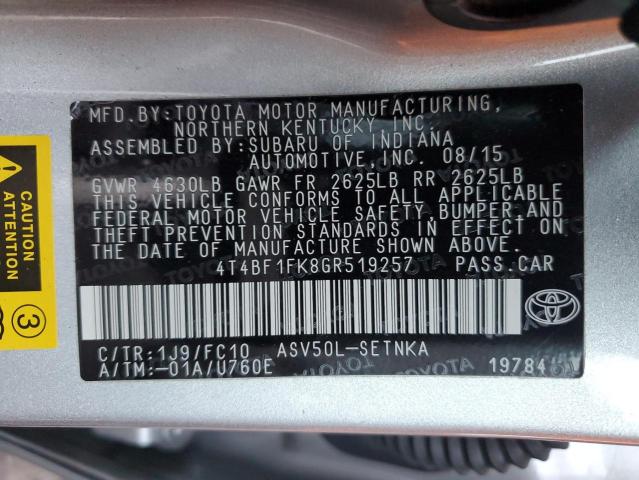 2016 TOYOTA CAMRY LE - 4T4BF1FK8GR519257